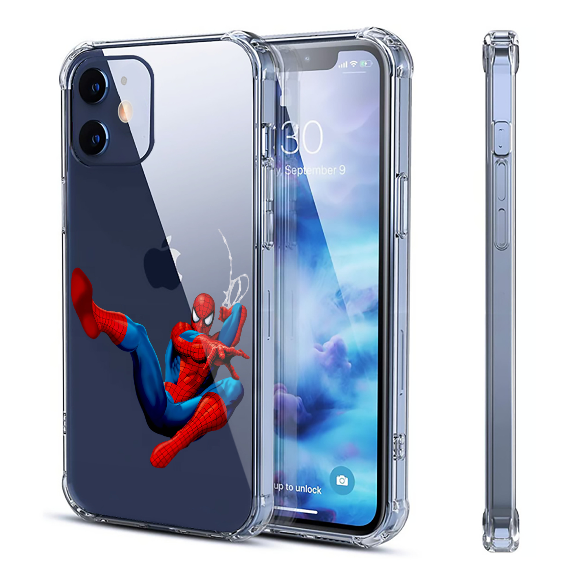 （画像用） Spider Man スパイダーマン 【iPhone 12シリーズ対応】透明スマホケース（クリアソフトケース）